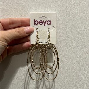 Beya Gold Triple Hoop Earrings